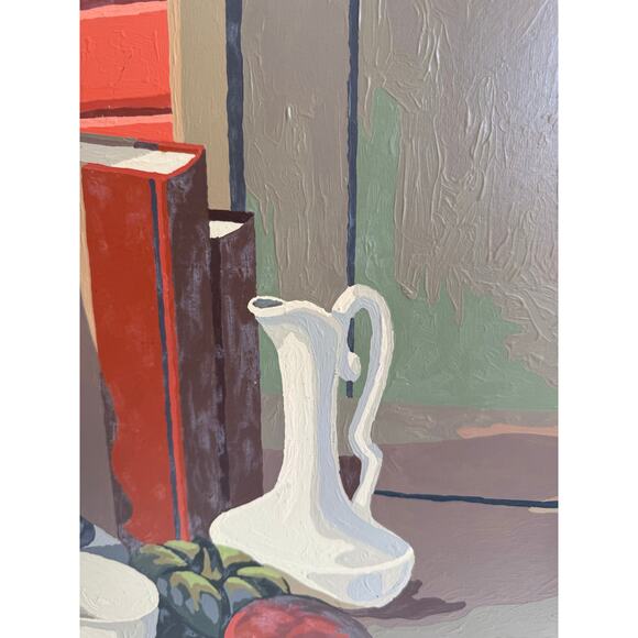 Vintage 1963 Mid-Century Paint By Number Still Life Wood Frame | 19" x 23" - Picture 3 of 9